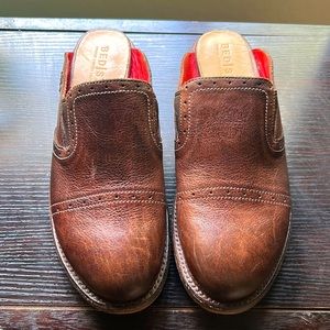 Bed Stu cobbler brown leather slides, sandals, boots mules shoes women’s 7
